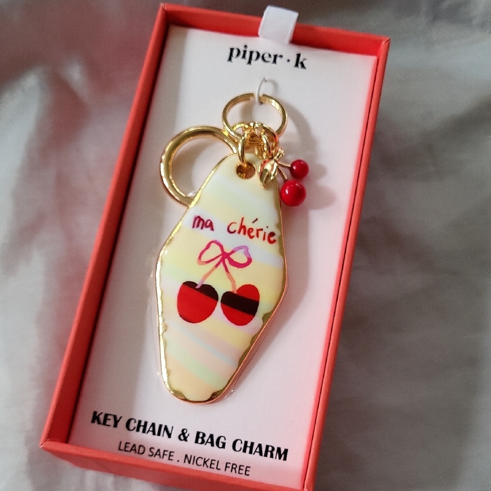 Piper K Ma Cherie Cherry Key Chain & Bag Charm BNIB RT TL Ty LE LM